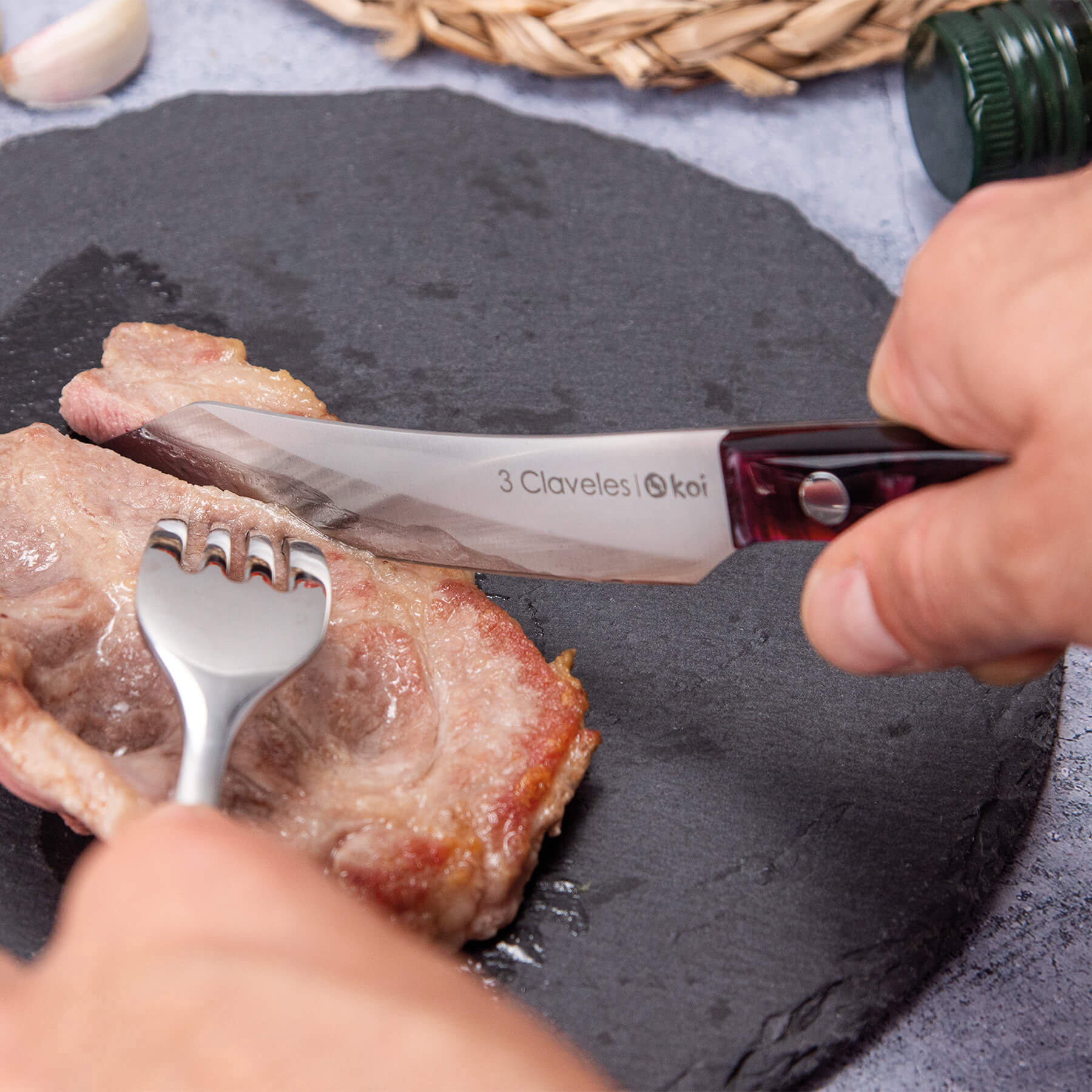 cuchillo chuletero 3 claveles